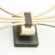 Wall lamp with brass rods and glass lampshade, 1960s