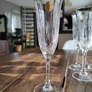 Set of 12 vintage Italian crystal champagne flutes Capri model with original boxes