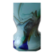 Murano vase in blown Art glass, marbling inclusions, scrolls. High 20 cm