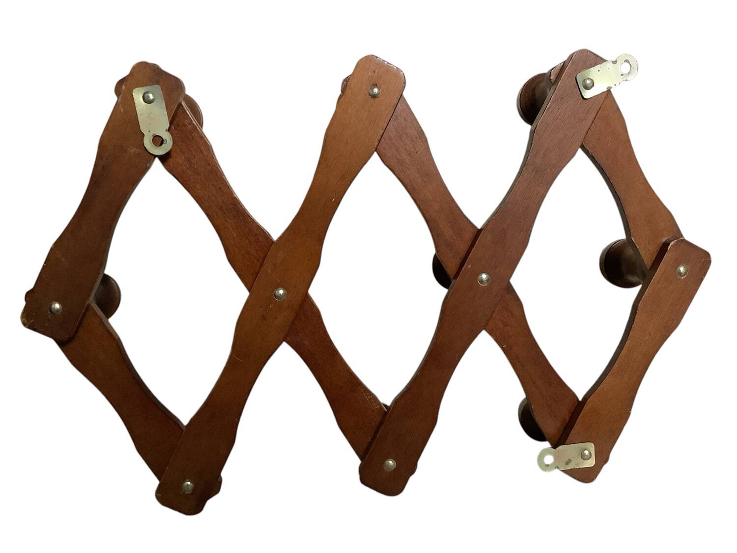 Old wooden accordion coat rack.