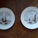 2 vintage signed plates with a sea decor