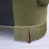 1960s, Danish 2-seater sofa, green furniture velour, beech wood.