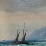 Hst marine table attr. charles euphrasie kuwasseg 19th century