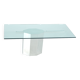 Glass table on chrome base, Italy - 1970s