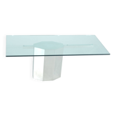 Table en verre sur base chromée, Italie - 1970s