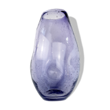 Purple bubble blown glass vase