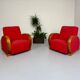 2 anciens fauteuils club art déco années 30 structure bois courbé