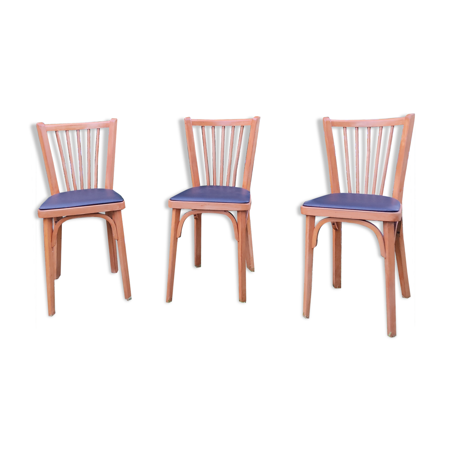 Set of 3 baumann bistro chairs n°12
