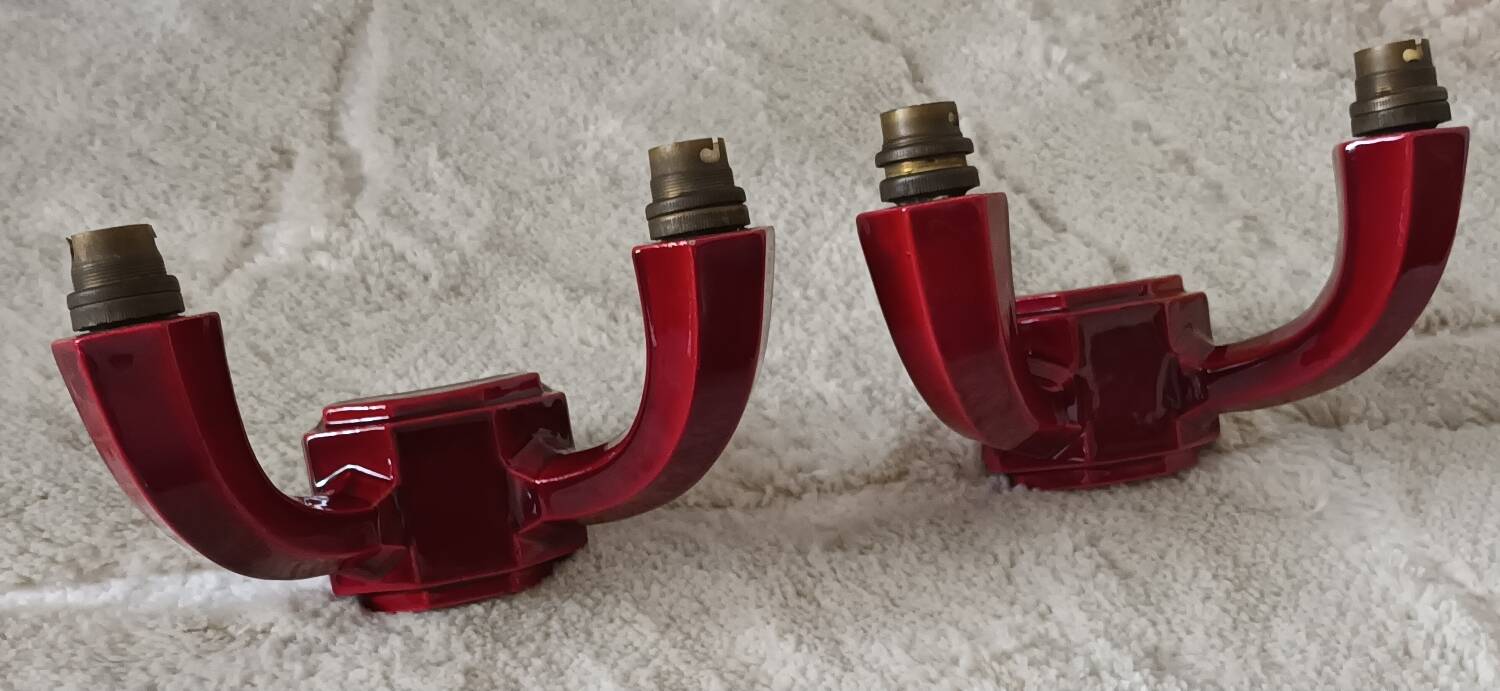 Pair of Art Deco ceramic wall lights