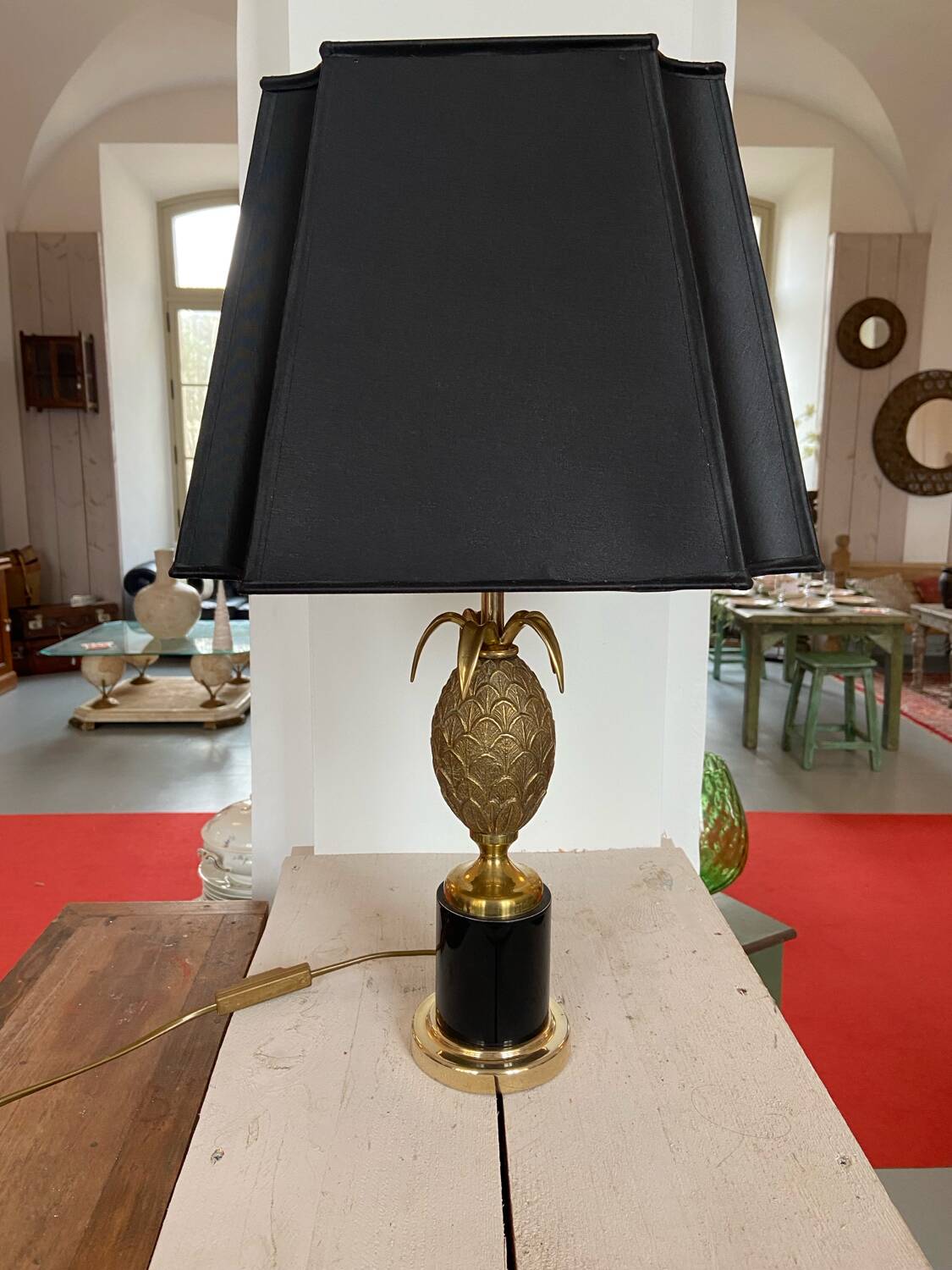 Lampe ananas « Hollywood Regency »