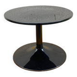 Designer coffee table – tulip base in resin and black lacquered plastic