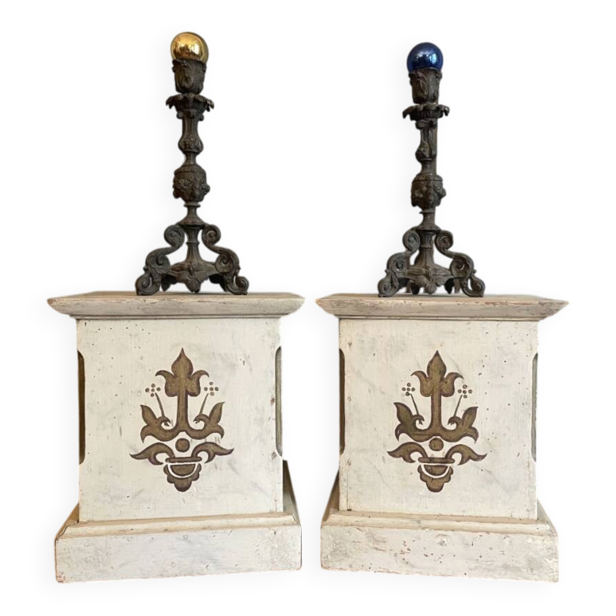 2 x French church consoles