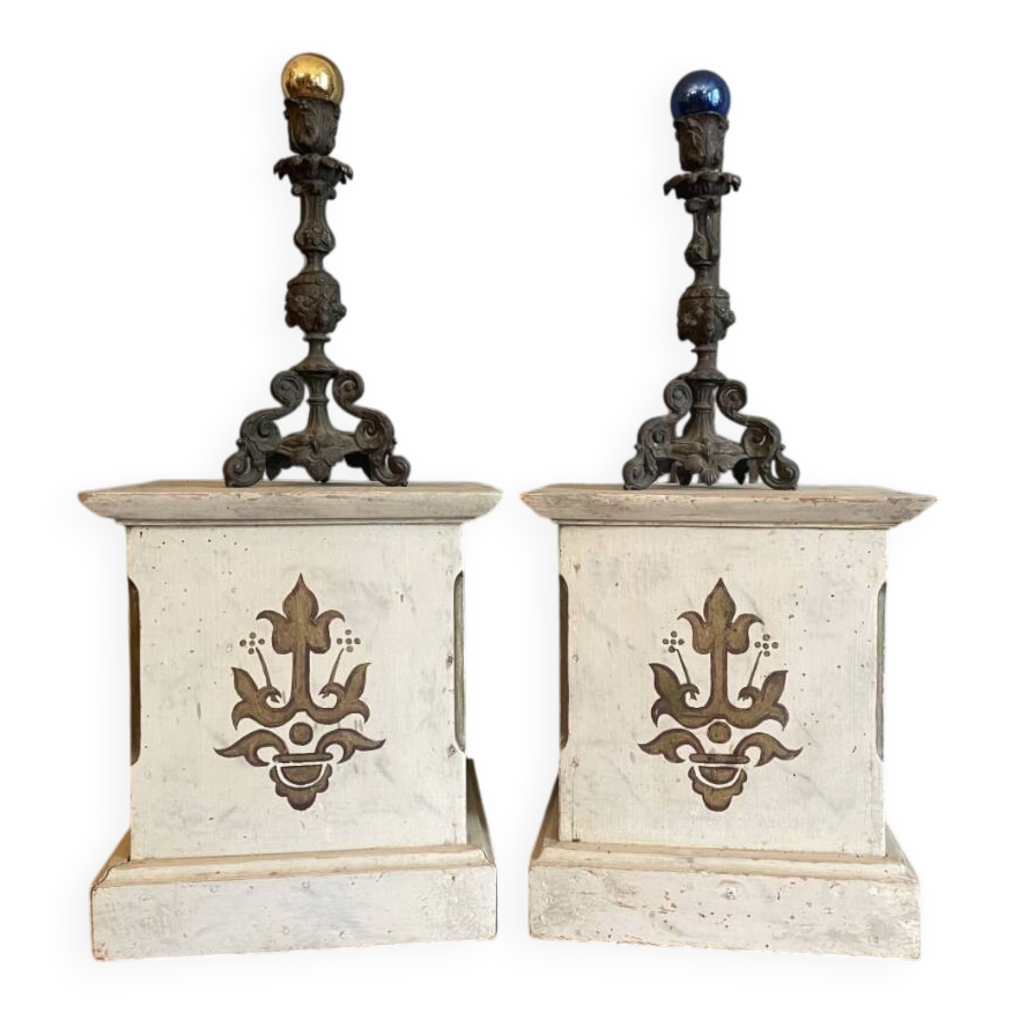 2 x French church consoles