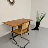 Vintage Italian design desk from the 1960s in wood and metal.