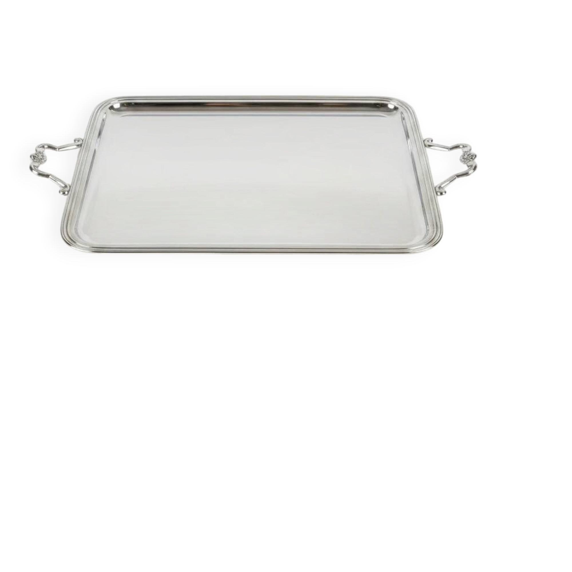 Christofle, large silver-plated serving platter with shell motif.