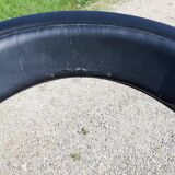 Fauteuil vintage chrome, plastic et cuir noir