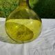 Dame Jeanne en verre bullé verrerie  de Biot vert H 39 cm