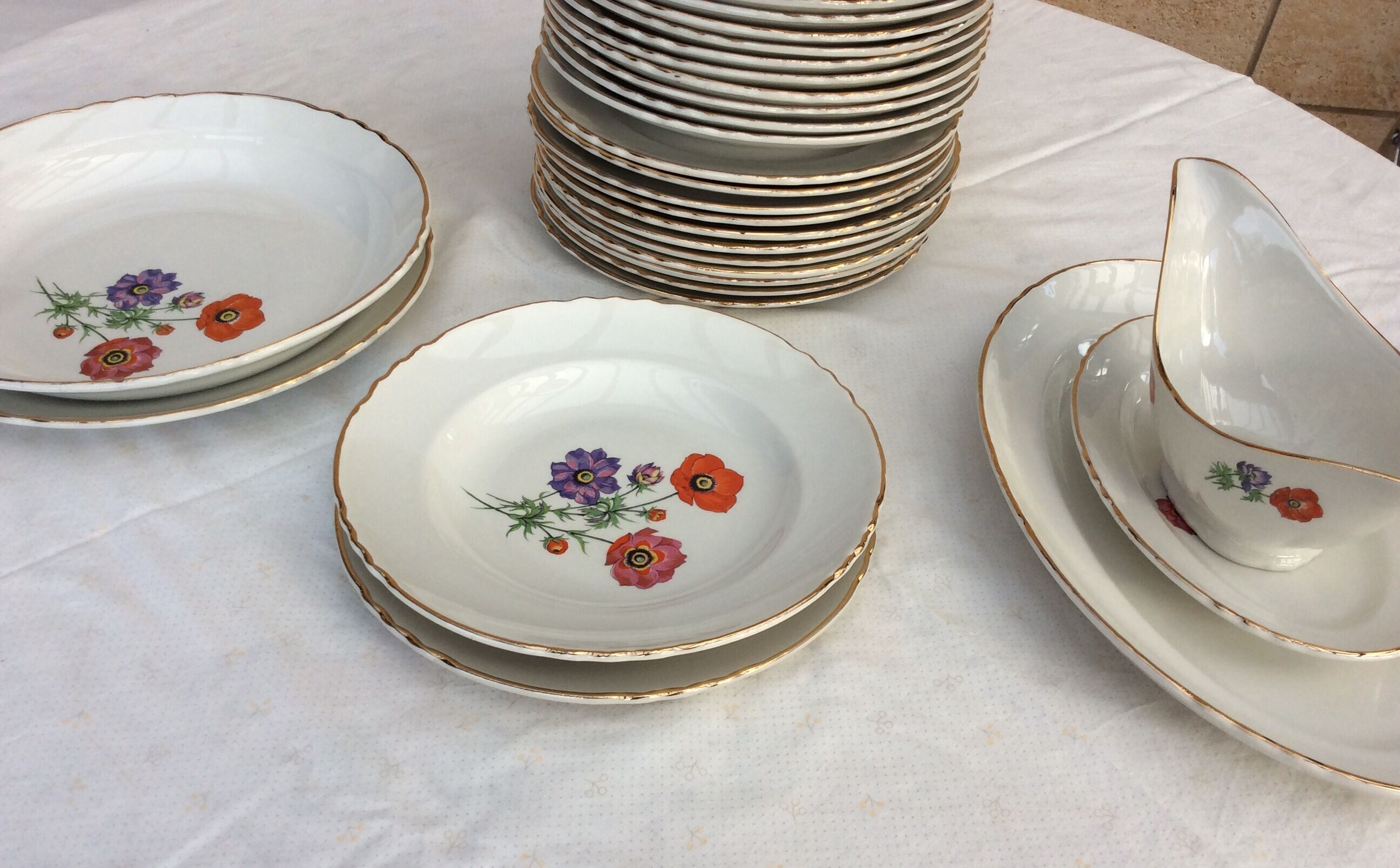 Table service 29 pieces Orchies Moulin des Loups - vintage