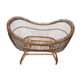 Berceau en rotin vintage 1960