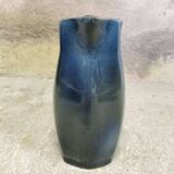 Blue glazed ceramic pitcher