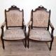 Pair of Louis XVI style queen-style armchairs in richly carved wood