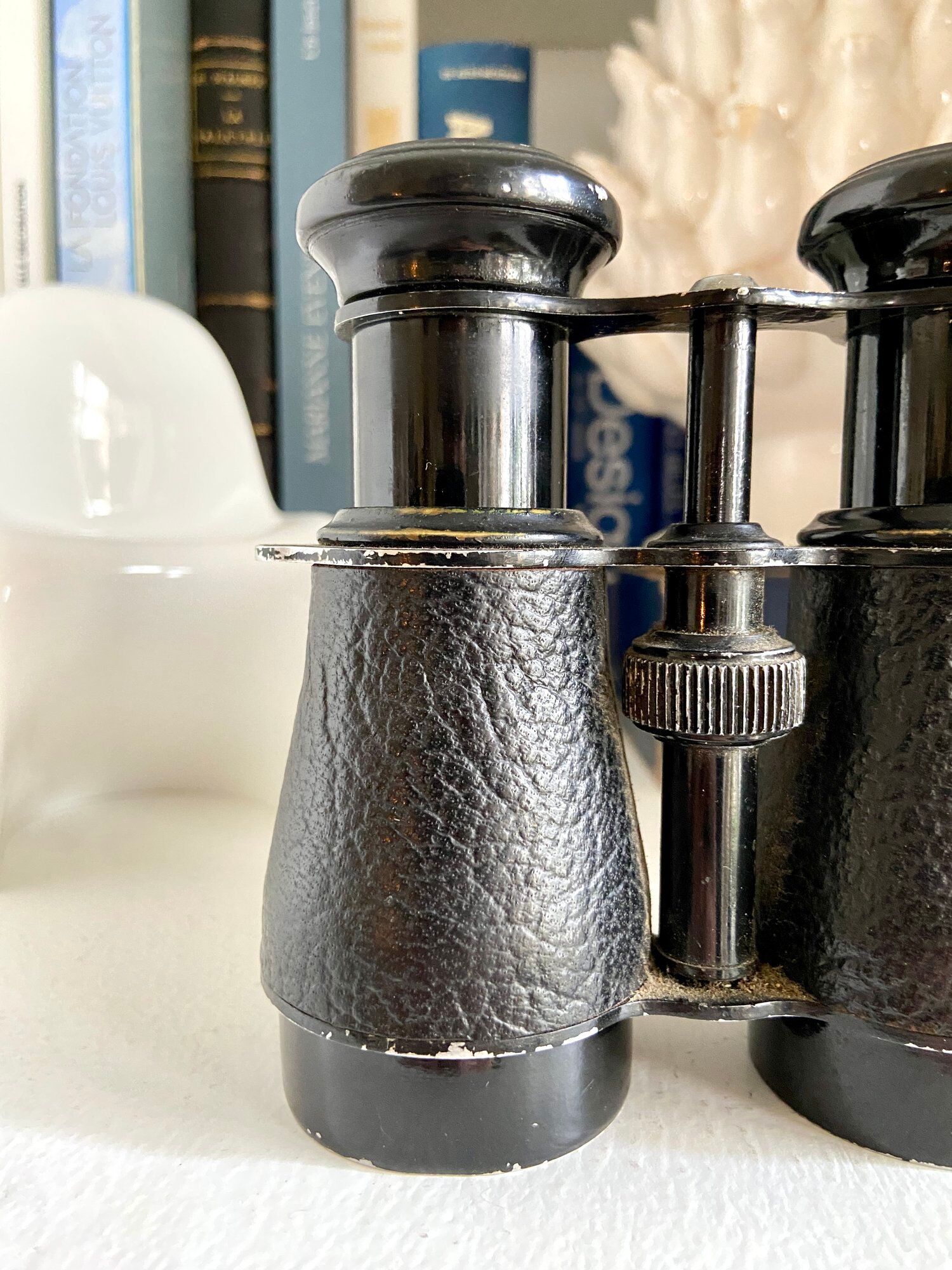 Black metal binoculars