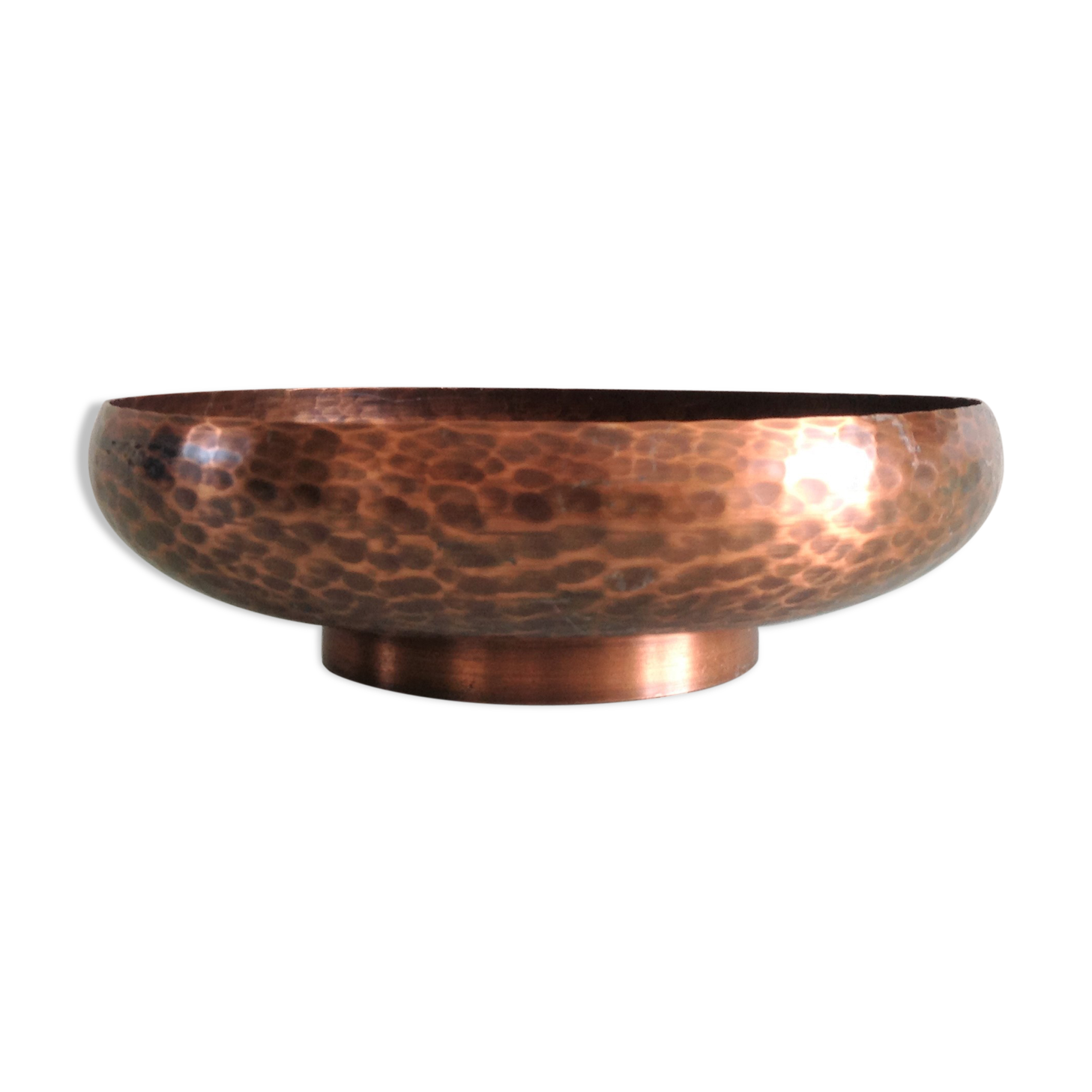 Cut empty copper pocket hammered by Wall / vintage 60s-70s