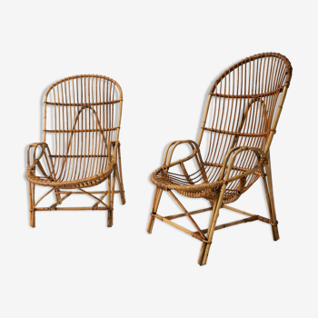 Vintage rattan armchairs