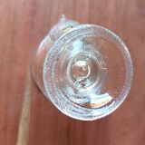 4 VINTAGE French egg cups, transparent glass, hen shape