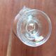 4 VINTAGE French egg cups, transparent glass, hen shape