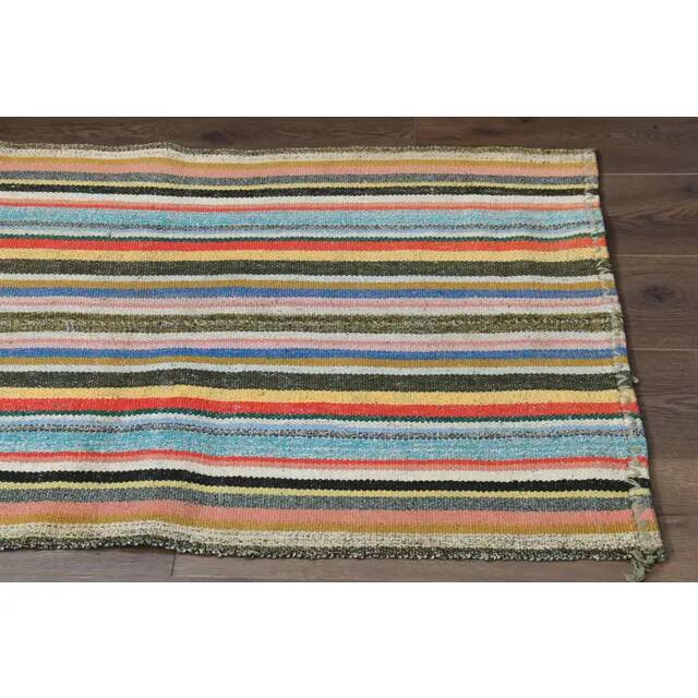 1970s vintage Turkish Oushak handmade wool cotton orange runner rug 79x237