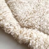 Moroccan Berber carpet blessed ouarain ecru plain with diamond patterns engraved 303x198cm
