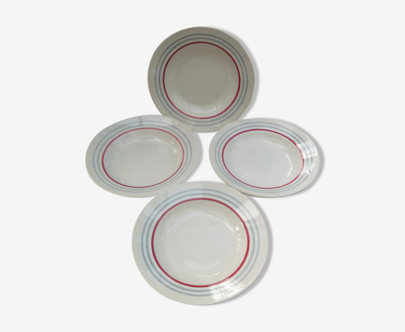 4 assiettes creuses Stanislas / Moulin des loups