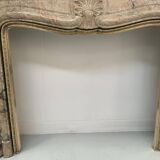 Cheminée de style Louis XV en marbre de breche rouge XIX siècle
