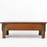 Charmant tabouret d'église rustique en bois, France vers 1900