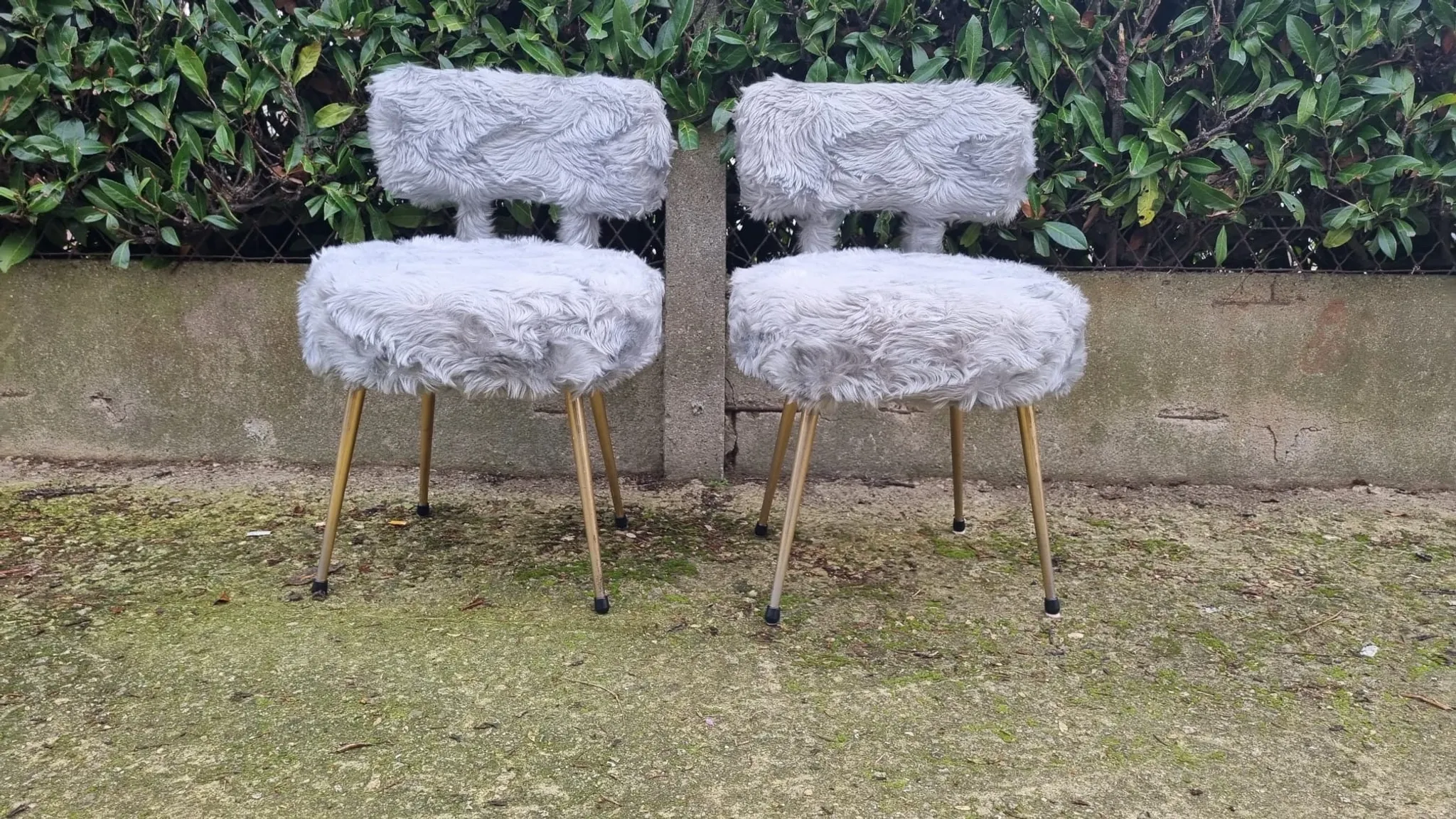 Pair of Pelfran chairs 1970 - faux fur