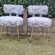 Pair of Pelfran chairs 1970 - faux fur