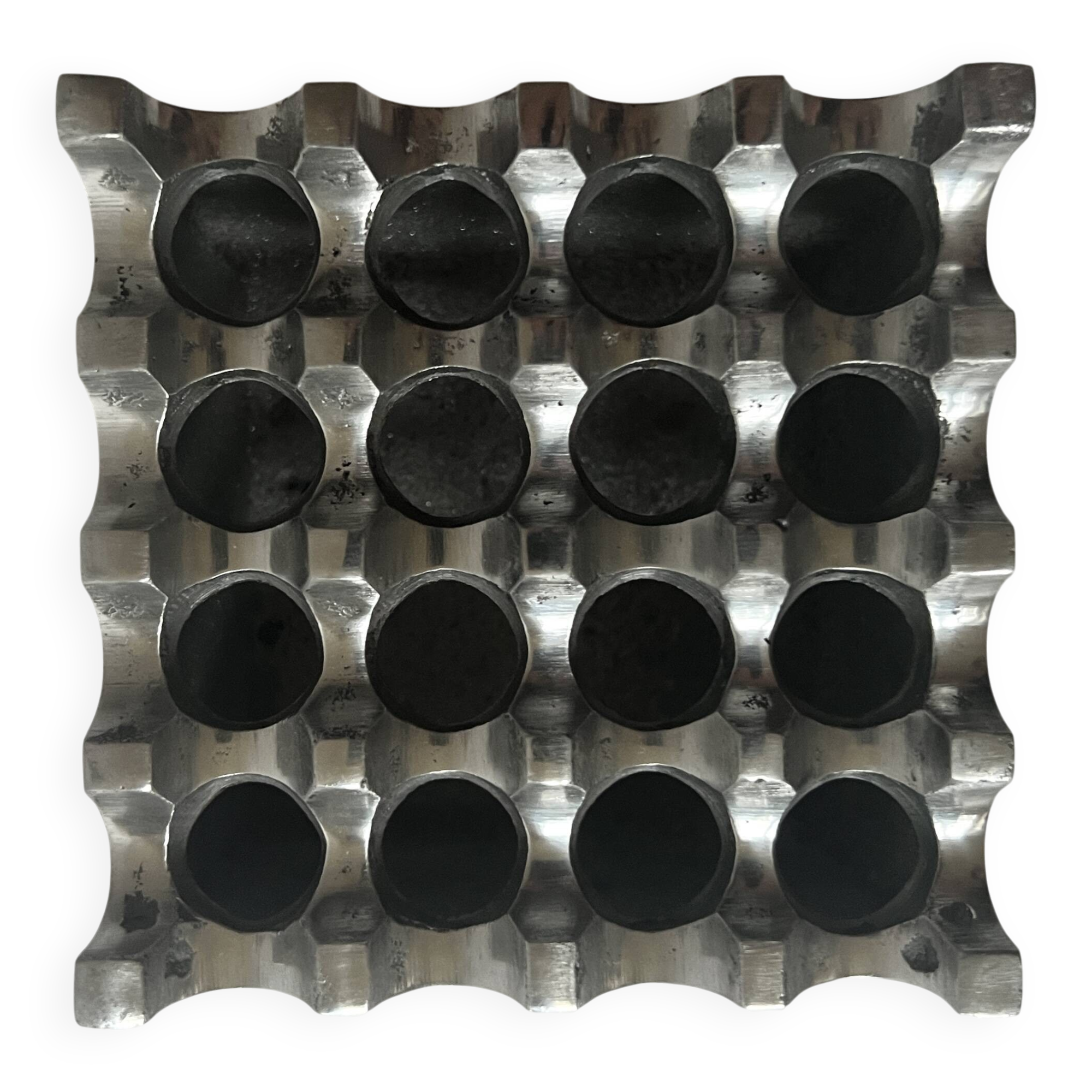 Cendrier midcentury en métal chromé style ultima 15, design 1970