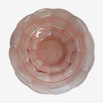 Plat verre rose 3 tournesols