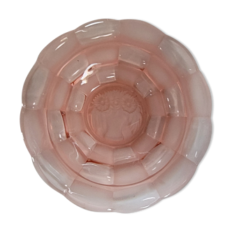 Plat verre rose 3 tournesols