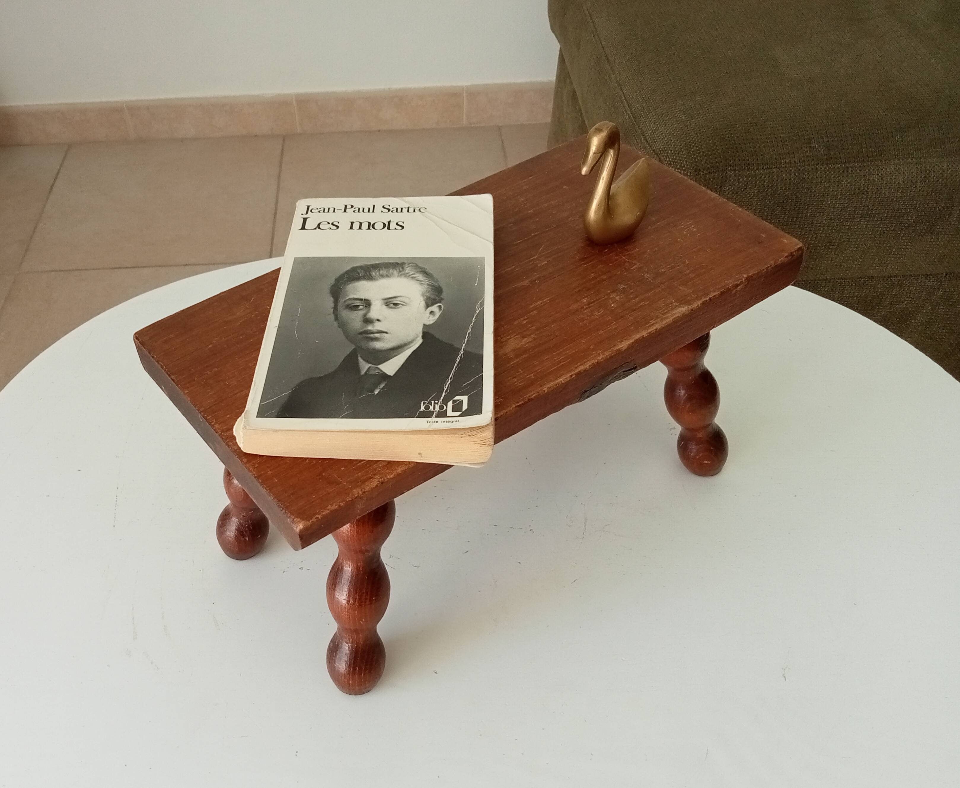 Vintage Bobbin Wood Plant Stool
