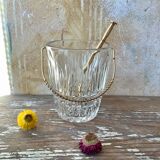Glass ice bucket and tongs