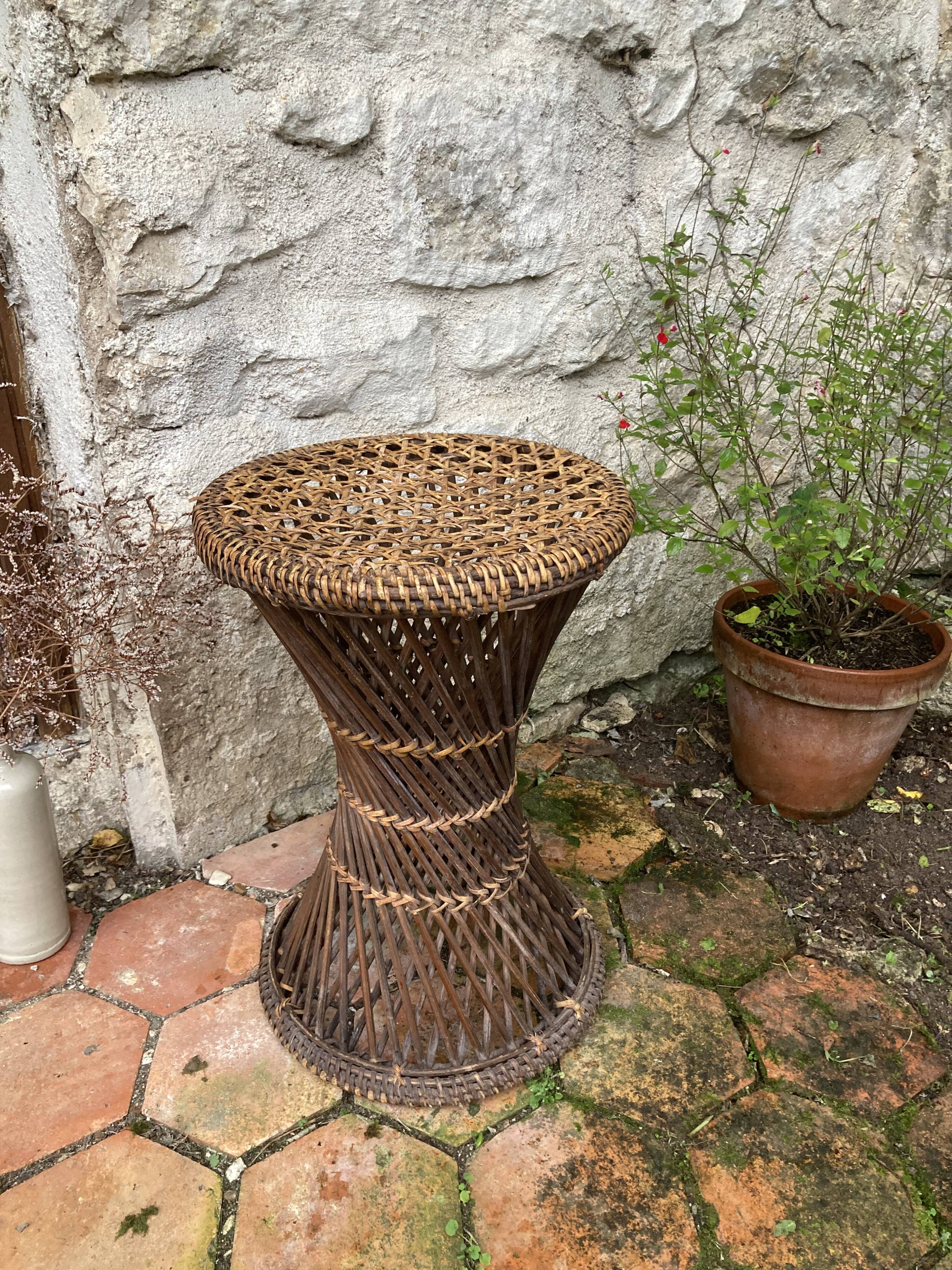 Vintage cane diabolo stool