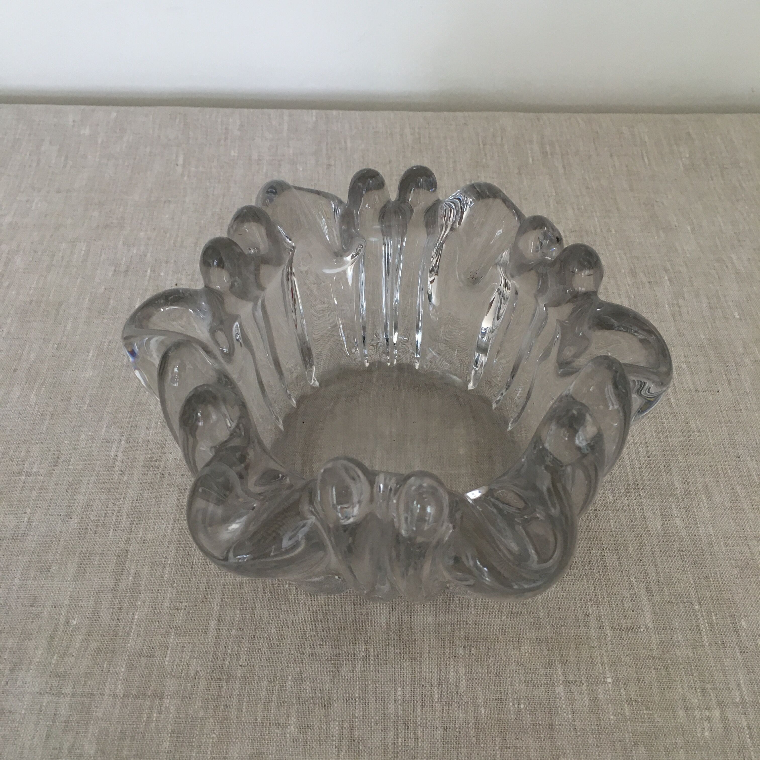 Vintage cast glass ashtray