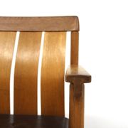 Set of 2 leather and oak armchair tables, Ferdinand Lundqvist, Sweden, 1960