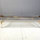 Vintage lucite and brass sliding top coffee table, 1970s