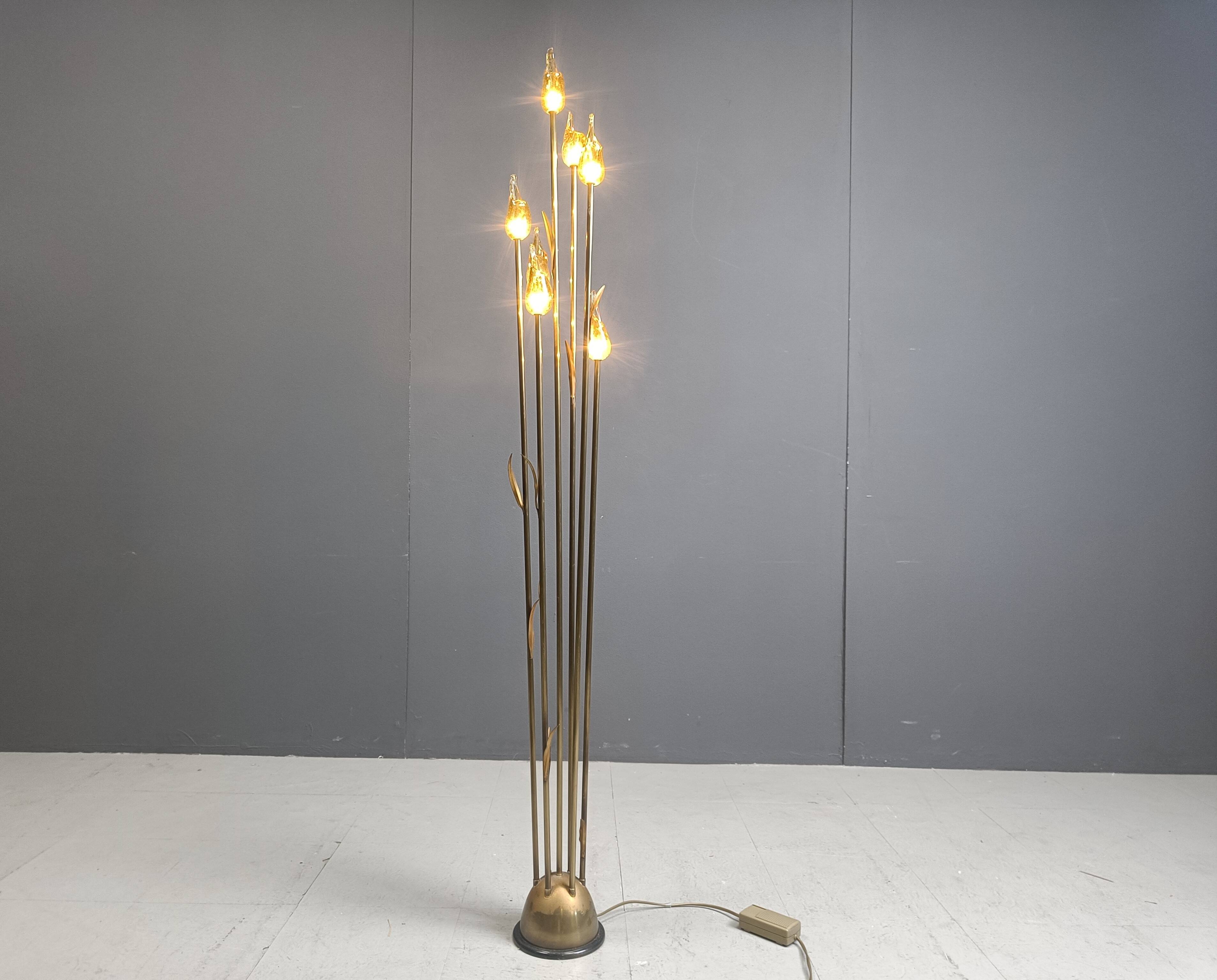 Murano glass leaf Floor Lamp, 1980s