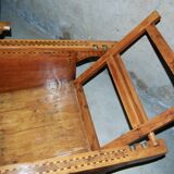 Vintage wooden veranda armchairs with inlaid marquetry 1930s