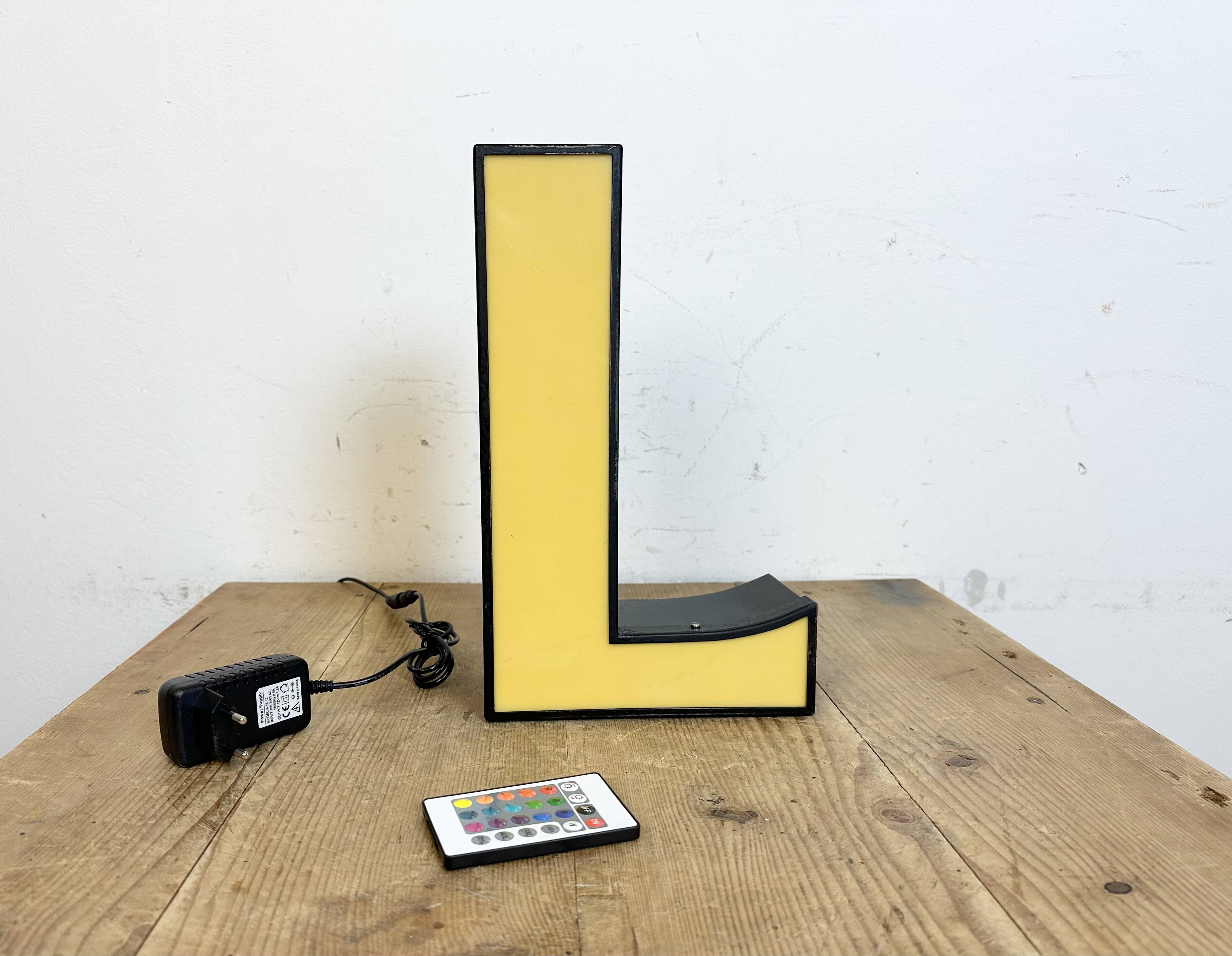 Vintage Illuminated Letter L , 1970s