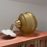 Vintage Amber Tulip Shade Tilting Wall Light